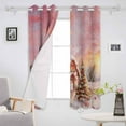 thumbnail image 3 of Hokiten Pink Christmas Blackout Curtains | Light Blocking Print Window Curtains, Watercolor Xmas Tree Snowflake Thermal Insulated Window Drapes for Living Room Kitchen Cafe (2 Panels, 104"W x 84"L), 3 of 7