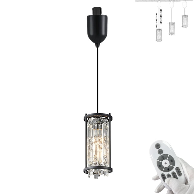 FSLiving Remote Control Adjustable Height H Type Track Lighting Cylinder Double Lamp Shades Lamp 4Ft Vintage Stytle with Smart Edison Bulbs, 2200K-6500K Timer Decorate for Dinning Table Top - 1 Pack