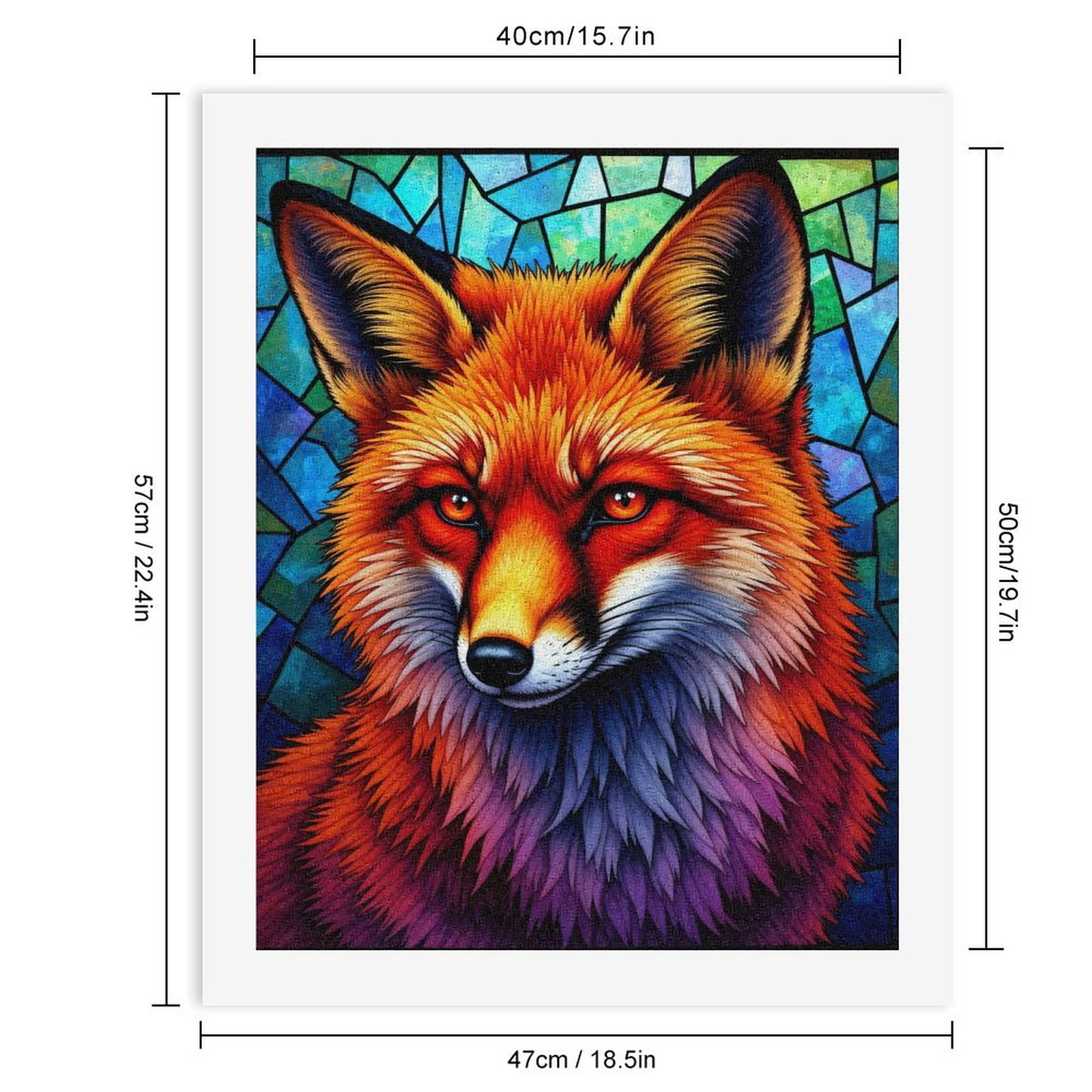 Paint By Numbers Kit for Adults Beginner - DIY Colorful Fox Stained Glass Art Canvas Painting Kits for Adults, Frameless Paint By Number for Adults for Home Wall Decor 16x20 Inch