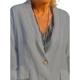 thumbnail image 3 of Gvmfive Women Casual Cotton Linen 3/4 Sleeve Shirt Button Down Lapel Neck Loose Cardigan Tops, 3 of 4