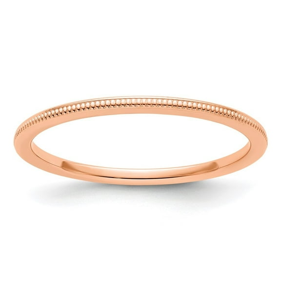 Auriga Fine Jewelry 14K Rose Gold 1.2mm Milgrain Women's Stackable Band Size 10