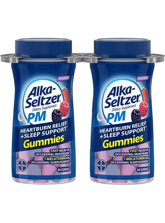 Alka Seltzer PM Heartburn Relief Gummies with Sleep Support - 54 Count ( Pack of 2 )
