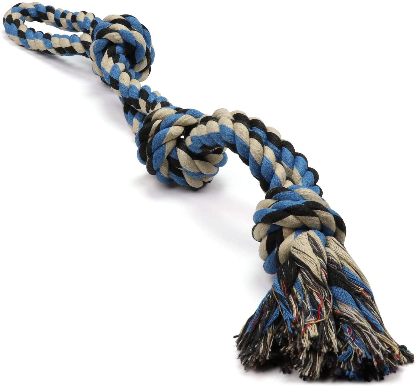 Pacific Pups Products Interactive Dog Toys, Blue, Tough Twisted Rope