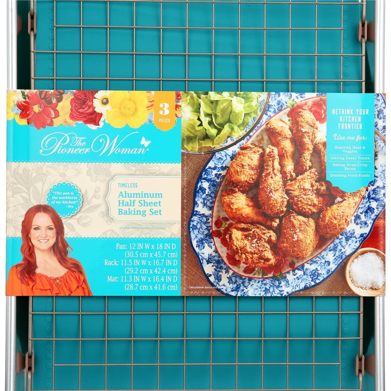 HALF SHEET PAN with Cooling Rack Pre-Cut Parchment Paper Oven Tray