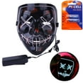 thumbnail image 2 of Gustave Halloween Light up Mask 4 Lighting Modes LED Glow Purge Mask with Battery for Adult Halloween Costume Festival Cosplay Masquerade Party, 2 of 6