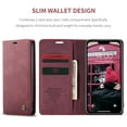 thumbnail image 3 of CaseMe Leather for iPhone 11 Case, Flip Wallet Leather Case with Card Holder Magnetic Closure Shockproof Kickstand Protective Phone Cases Cover for iPhone 11,Wine Red,For iPhone 11, 3 of 12