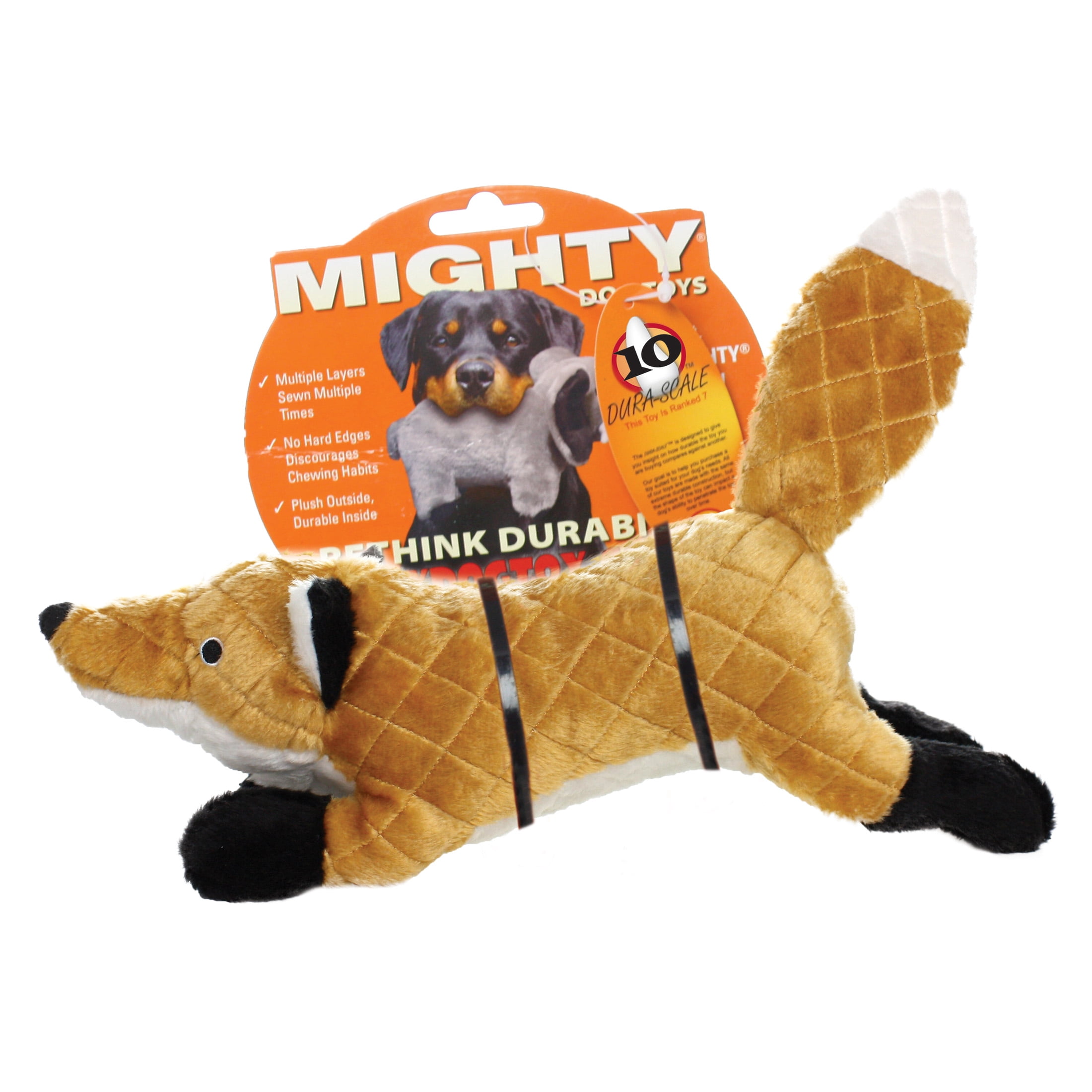 Mighty Massive Nature Fox Durable Plush Squeaky Dog Toy