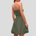 thumbnail image 4 of ZZwxWA Women's Tube Top Dress 2025 Summer Casual Smocked A Line Sundress Trendy Strapless Bubble Short Mini Dresses Cocktail Party, 4 of 6