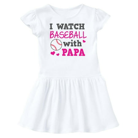 

Inktastic I Watch Baseball with My Papa Gift Baby Girl Dress