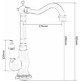thumbnail image 3 of Vintage Brass Basin Faucet Sink Mixer for Kitchen Bathroom with Ceramic Handle, 3 of 5