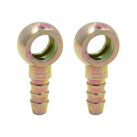 Stainless Brake Line Fittings 6mm ID Hose Barb 10mm Banjo Fitting Fuel Brake Line Adapter for Motorcycle Car 2pcs ()