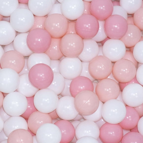Ball Pit Balls For Kids 200 Pcs 2.15 Inches Small Size Thicken Soft Plastic Crush Proof Ball Pit Balls Bpa Phthalate Free Baby Toddler Toy Ball With 3 Color White Pink Light Pink