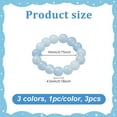 thumbnail image 2 of 3 anillos de piedras preciosas de 3 colores para mujer, 19 mm, jade natural, elásticos, coloridos, apilables, vintage, para hacer joyas., 2 of 5