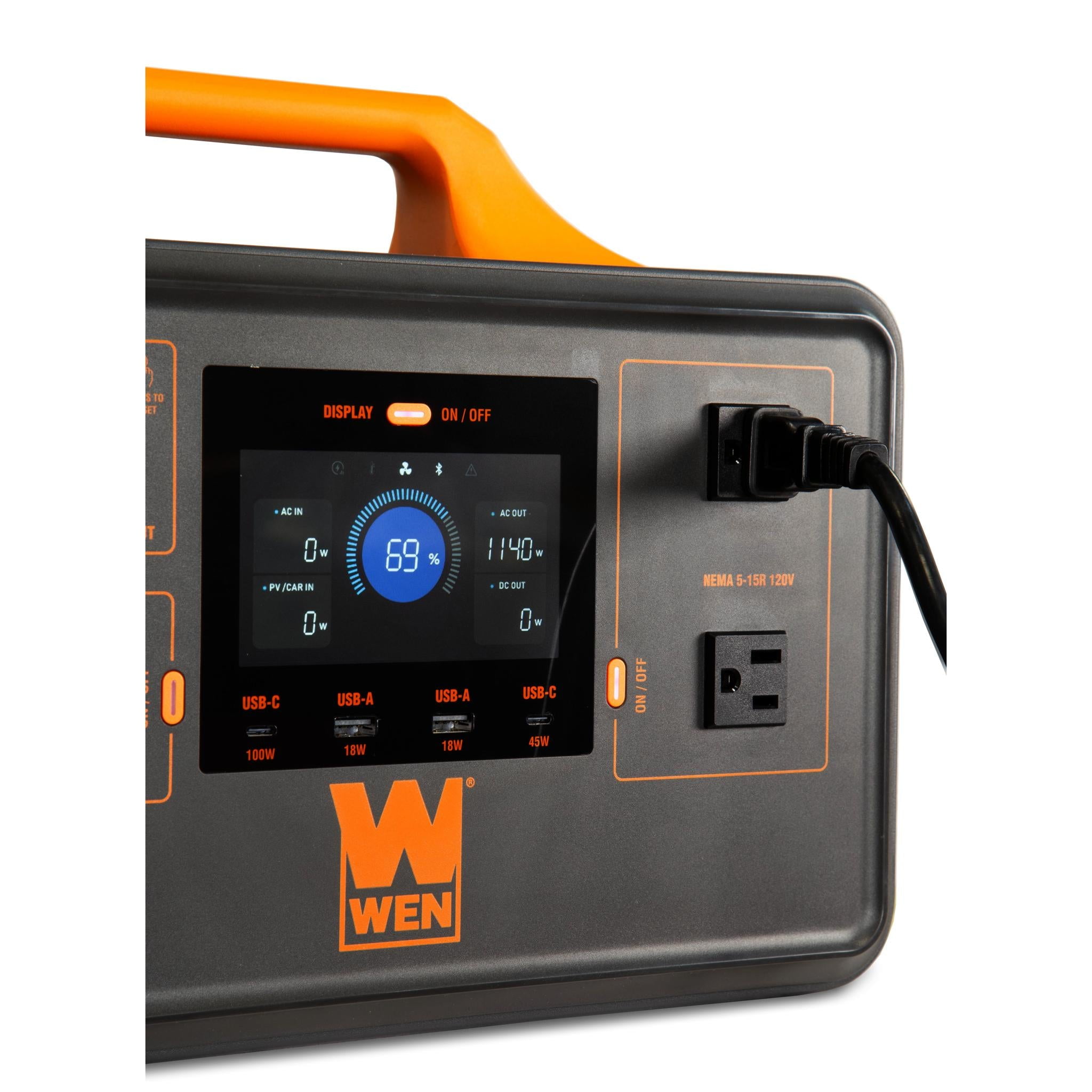 WEN PP1030i 1000-Watt 1030Wh Lithium-Ion Power Station and Battery-Powered Inverter Generator with Bidirectional Charging