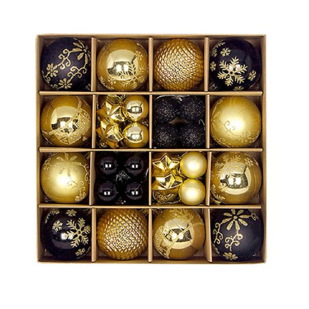 Wartleves Adorno para árbol de Navidad, juego de 132 piezas de decoración para árbol de Navidad, dorado y rojo