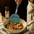 thumbnail image 5 of Flexible Silicone Turner Spatula, Heat Resistant Flat Pancake Spatula for Non-Stick Cookware Griddle Eggs Burgers, Dark Green Half-Moon Slotted, 5 of 5