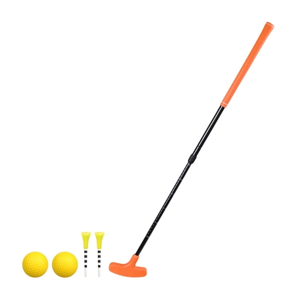 Putter de golf retráctil retráctil y mano izquierda para niños, jóvenes y adultos con agarre sin deslizamiento con 2 camisetas 2 bolas Golf Putting Naranja