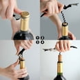 thumbnail image 4 of Juego de 2 abridores de botellas con sacacorchos, herramienta para vino de acero inoxidable tres en uno, abridores de vino y cortadores de papel de aluminio para sommeliers.HA, 4 of 5
