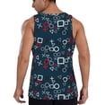 thumbnail image 3 of Gaeub Navy Blue Geometric Men's Athletic Tank Top, Workout Sleeveless Shirts, Running Tank Tops for Gym, Running, Training - Small, 3 of 9