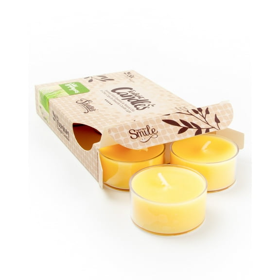 Wild Lemongrass Tealight Candles - 6 Yellow Premium Scented Tea Lights - Shortie's Candle Company