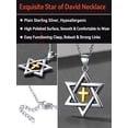 thumbnail image 6 of FaithHeart Star of David Cross Necklace for Women Men Sterling Silver Jewish Church Jewelry Solomon Hexagram Christ Protective Amulet Jewelry Gift for Wife Girlfriend Mothers Day, 6 of 11