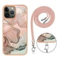 thumbnail image 4 of Mantto for iPhone 12 Pro Max Case, with Lanyard Adjustable Strap, Marble Pattern Soft TPU Bumper Hard PC Back Shockproof Protective Glossy Stylish Durable Phone Case for Women Girls,Rosegold, 4 of 7