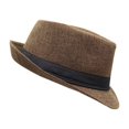 thumbnail image 3 of LINASHI Men Panama Style Fedora Hats for Men Women Sun Fedora Hat Summer Beach Hat, 3 of 3