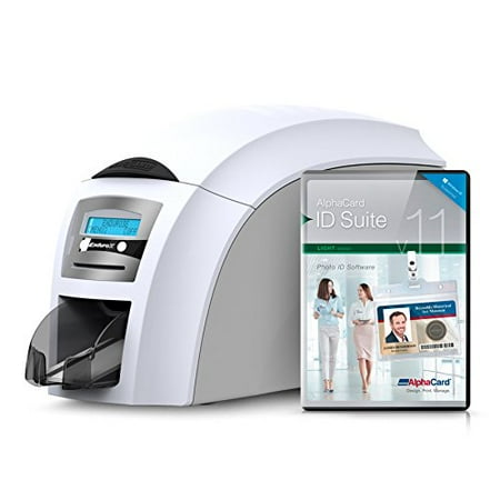 Smart Card Encoder Magicard Enduro 3E Duo Dual-Side ID Card Printer with Mag Encoder and AlphaCard ID Suite Light Software (3633-3022) ()