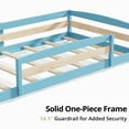 thumbnail image 4 of Full Size Floor Bed Frame with 2 Openings, Wooden Low Montessori Bed with Safe Guardrails for Boys Girls, Sky, 4 of 8