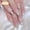 A, variant on 24Pcs Long Stiletto Press On Nails, Transparent Nude Full Cover Glossy Acrylic Fake Nails Reusable Glue On False Nail Tips for Cool Trendy Daily Party Gothic Women Nail Art Decoration