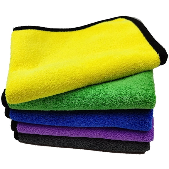 Zoowhale Microfiber cleaning cloth, Reusable and Lint-Free Cleaning Cloths for Car Wash, Detailing, Pet Drying, and Home Cleaning Supplies, Pack of 10 (10-Pack 11.8"" x 11.8""), Grey-yellow