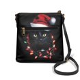 thumbnail image 2 of HELLHERO Waterproof Satchel Bag for Daily Use Travel, Stylish Lightweight Sling Bag, Black Cat Santa, 2 of 7