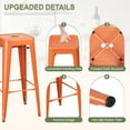 thumbnail image 4 of Vineego Counter Height Stackable Bar Stool, Orange (Set of Orange), 4 of 7