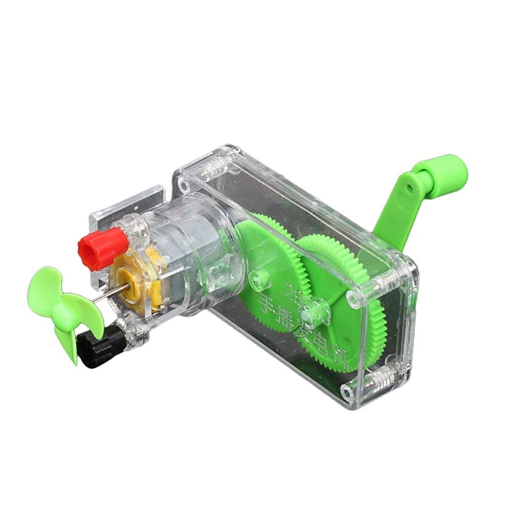 HEVIRGO DIY Hand Crank DC Generator Model Fan Kit Science Experiment