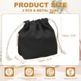 thumbnail image 2 of Uxcell 2 Pcs Bolsa de Maquillaje con Cordón, Bolsa Cosmética de Lona de 4.7" para Mujeres, Organizador de Artículos de Tocador para Viajes, Accesorios de Tocador, Negro, 2 of 7