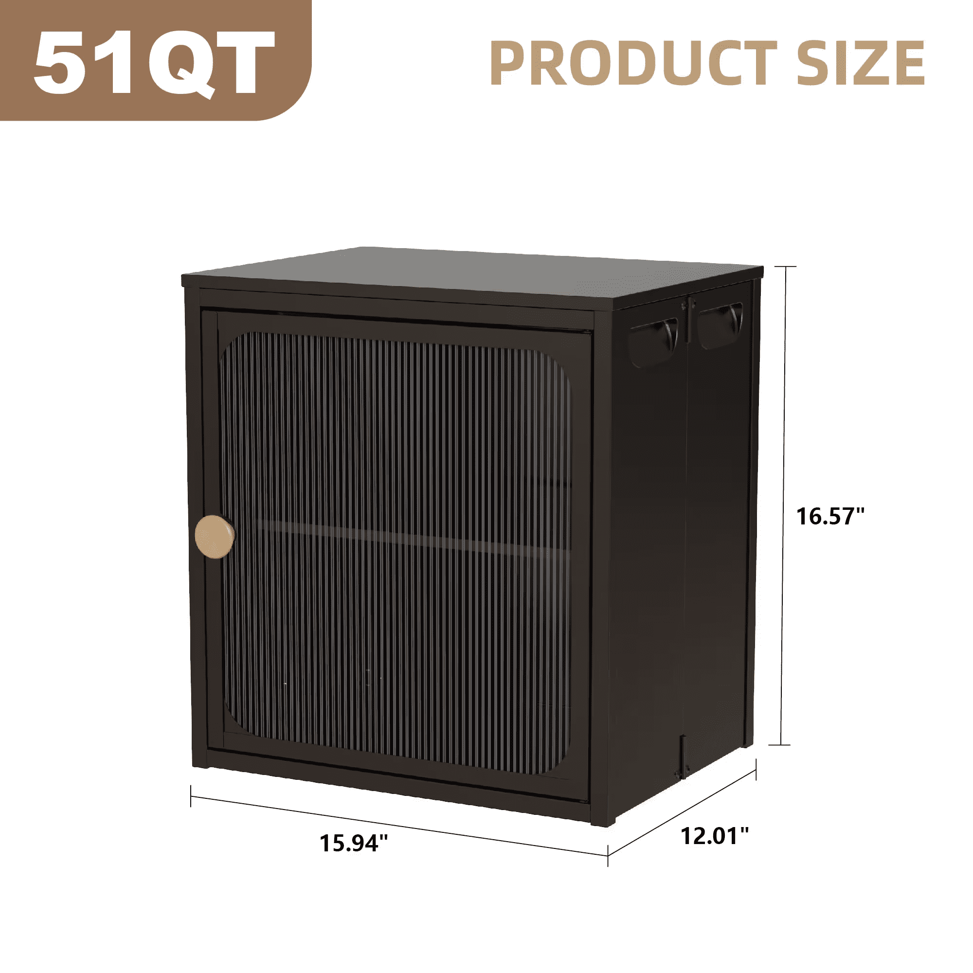 MAYEERTY Foldable Storage Cabinet, Steel-Wood Combo with Anti-Slip Design, Black