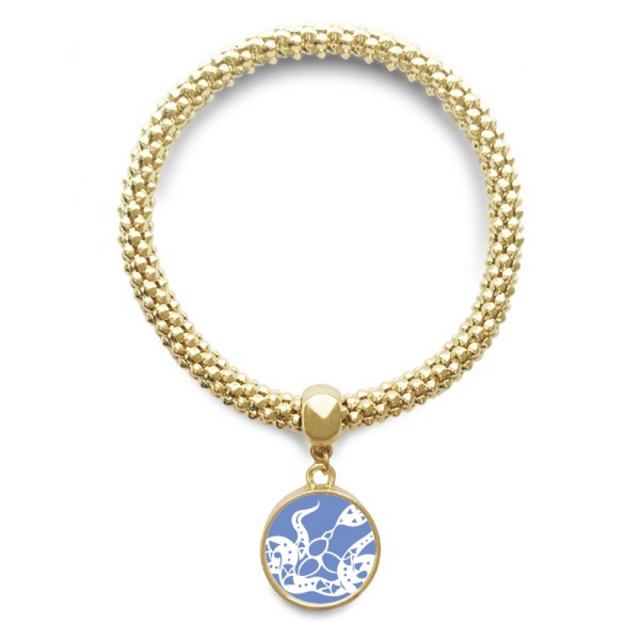Año de la serpiente, animal China Zodiac Pulsera de cadena de Joyas oro colgante redondo Unbranded M