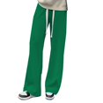 thumbnail image 2 of Delayuji Petite Sweatpants for Women Loose High Waist Pressure Stripes Hundred Folds Wide Slimming Down Drag Straight Leg Casual Pants Fleece Lined Pants Women Green M, 2 of 4