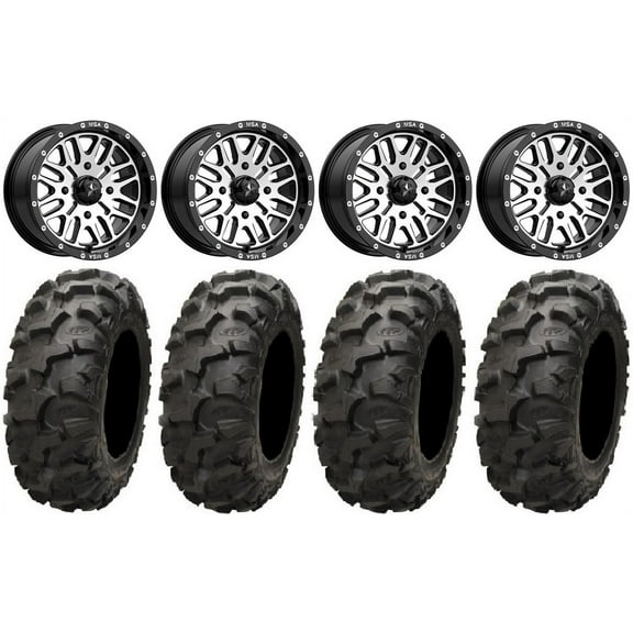 MSA Machined Brute 14" UTV Wheels 30" Blackwater Tires Polaris RZR XP 1000 / PRO XP / Ranger XP 900/1000