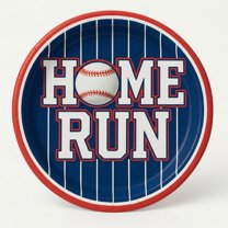 Home Run Baseball Paper Plates 8 Ct - 7" Round Disposable Party Plates Heavy Duty