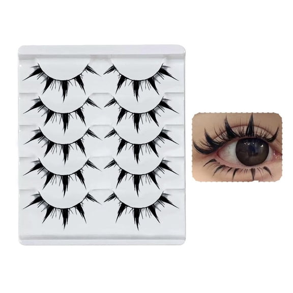 Anime-Inspired False Eyelashes 5 Pairs Comic Eye Faux Lashes Demon