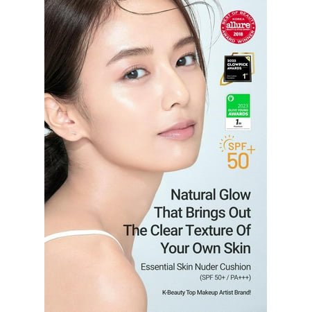 [JUNGSAEMMOOL OFFICIAL] Essential Skin Nuder Coussin (Rose Pâle) / Recharge Incluse / Fini Naturel / Couvrance Modulable / Marque de Maquilleurs / Fond de Teint Crème