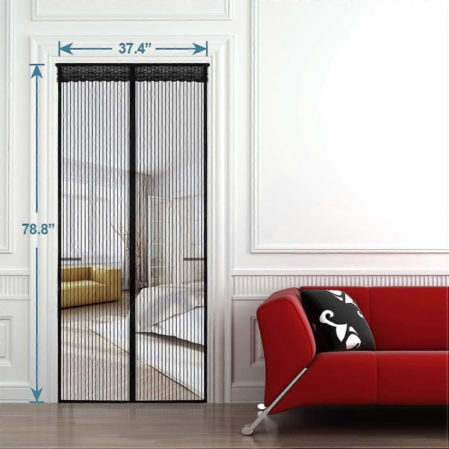 Magnetic Screen Door,Heavy Duty Mesh Screen Door Curtain Keep Insects Out,No Drilling Required