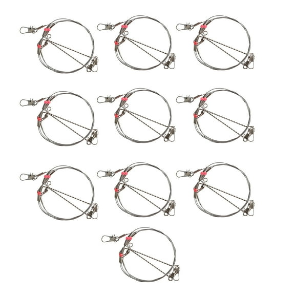 BIBABLYKE 10Pcs Sea Fishing Line Rig with Snaps Freshwater Saltwater Fishing Wire Leader Bottom Tackle Rig