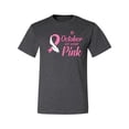 thumbnail image 2 of In October We Wear Pink Awareness Men's Graphic T-Shirt, Heather Black, 2XL, 2 of 3