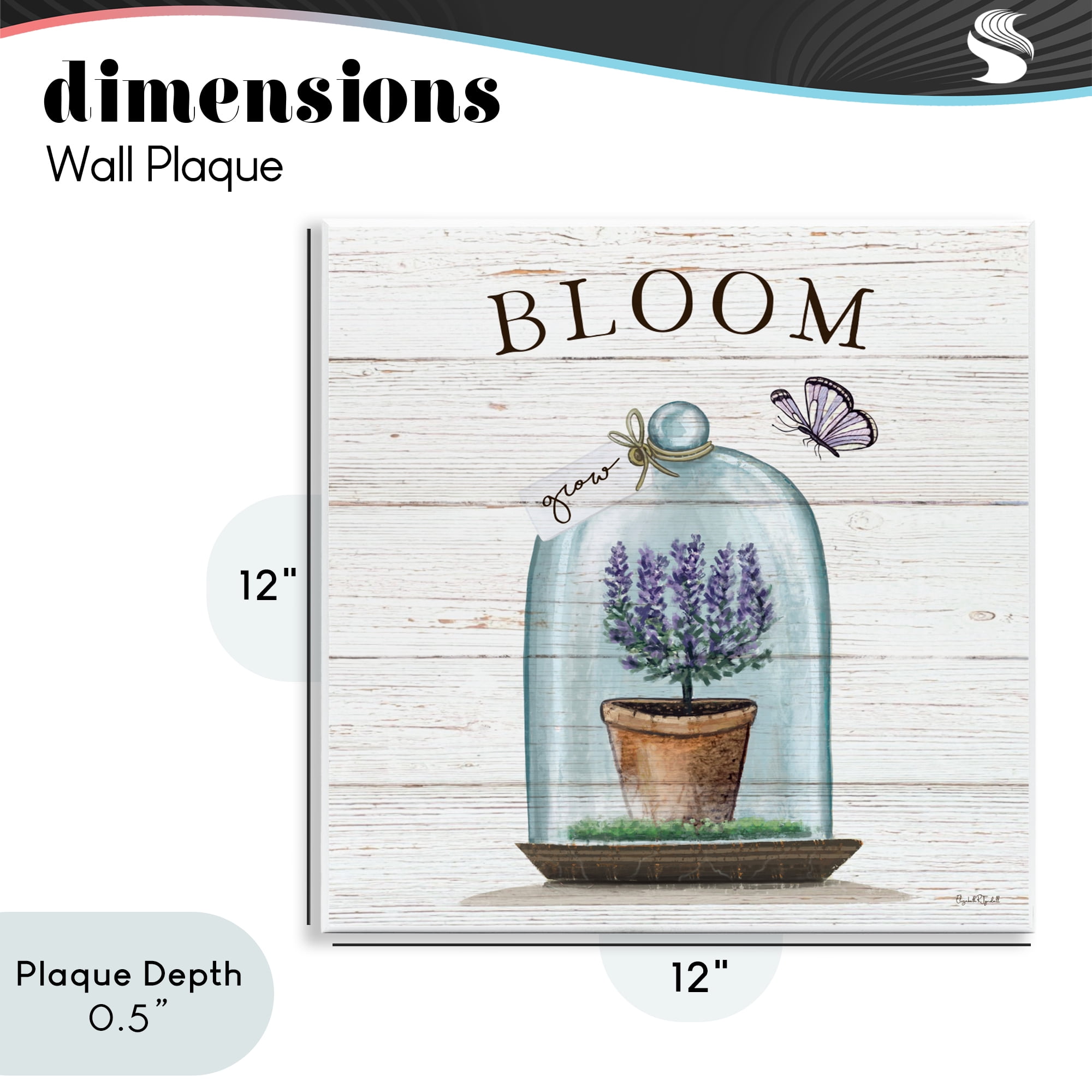 Stupell Industries Cottage Bloom in Bell Jar Wall Plaque Art, design by Elizabeth Tyndall