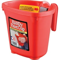 2 PK, HANDy 1500-HANDy Paint Cup 1 Pt. Red Painter's Bucket with Hand Rest and Magnetic Brush Holder