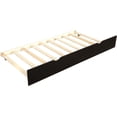 thumbnail image 2 of Twin Size Daybed with Pull-out Trundle Bed, Solid Wood Daybed with Guardrails, Twin Platform Bed Frame for Boys Girls Teens Adults Bedroom, Sturdy Wood Slats Support, No Box Spring Needed, 2 of 6