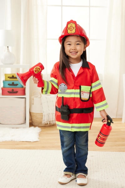 Kidoozie Just Imagine Rescue Ready Firefighter Dress-Up Set – Pretend Play Firefighter Costume with Accessories – Ages 3+ Years