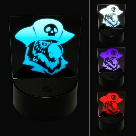 

Pirate Parrot Bird with Hat LED Night Light Sign 3D Illusion Desk Nightstand Lamp